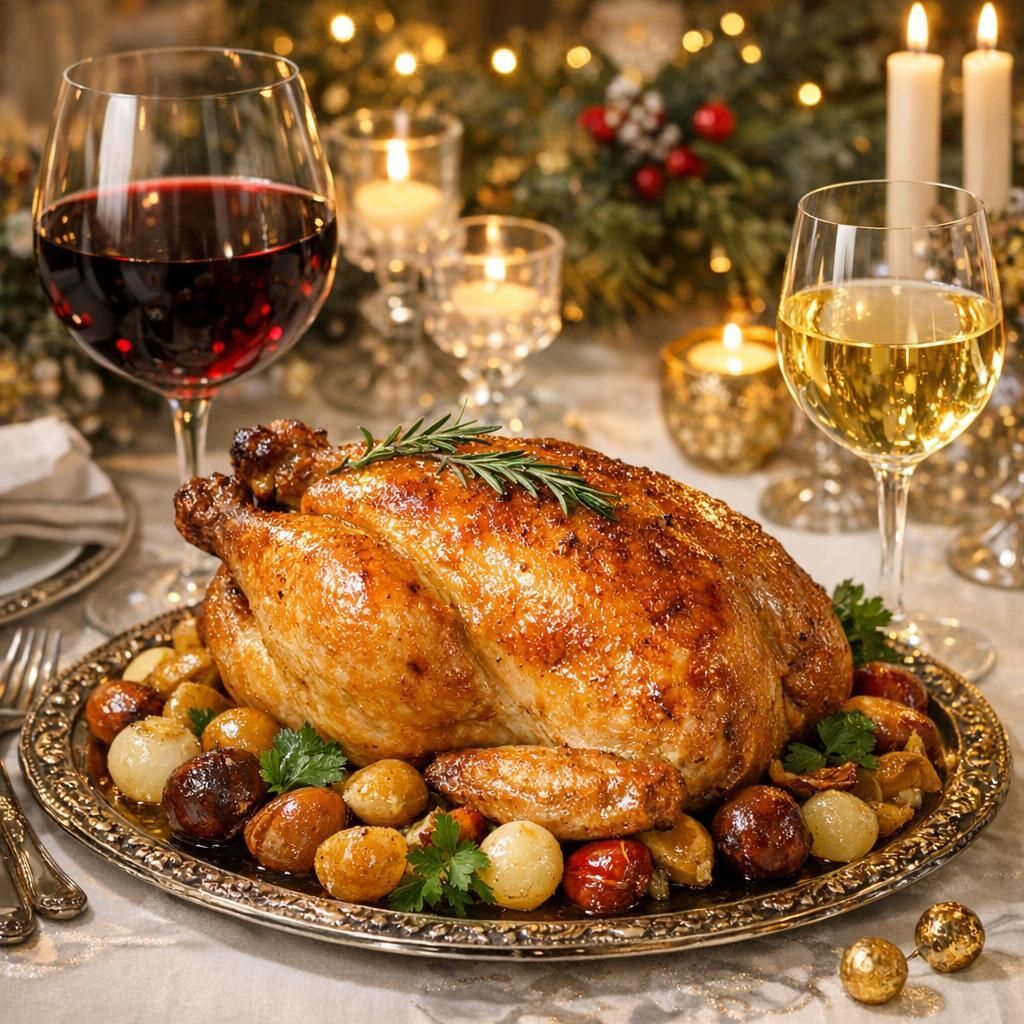 Découvrez nos conseils d'experts pour choisir le vin idéal à accompagner avec un chapon et sublimer votre repas festif.